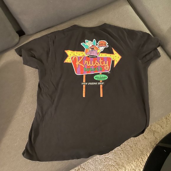 The Simpsons black Krusty tshirt mens XL - Picture 2 of 2